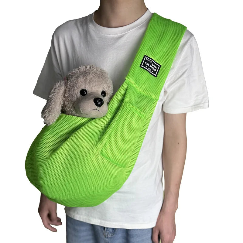 Universal Shoulder Bag for Pet, Crossbody Bag for Cats and Dogs, Lightweight, Breathable, Mesh, Travel, Safe, Portable