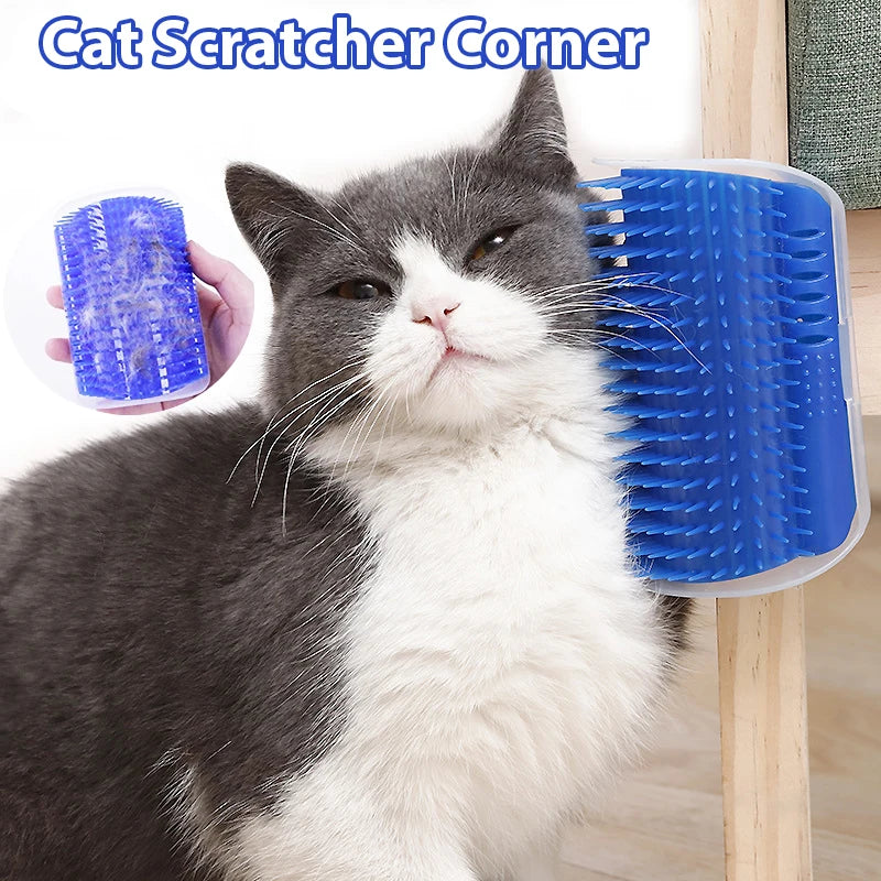 Cat Brush Comb Cat Toy with Catnip Cat Wall Brush Corner Cat Scratcher Massage Self Groomer Comb Pet Brush Corner cat scrubber