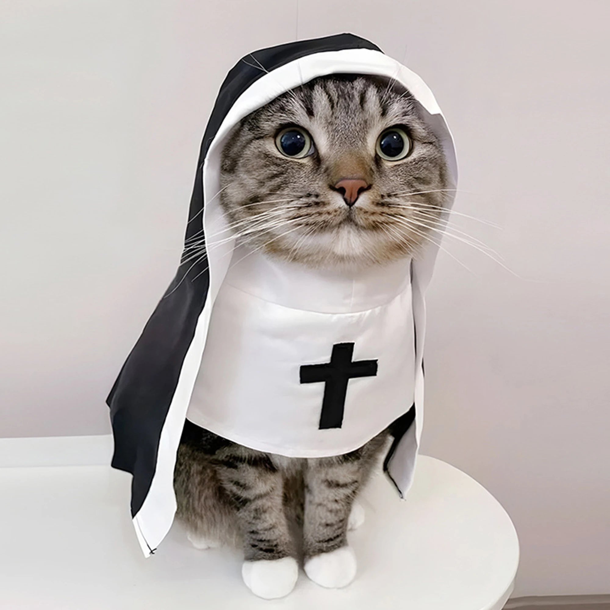 Funny Cat Pirate Costume Set with Hat and Eye Patch Halloween Pet Cosplay Clothes Outfit for Party Decoration Supplies