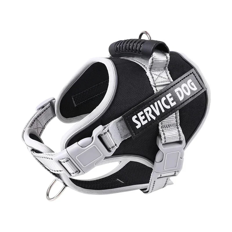 Service Dog Harness with Custom ID Tag Adjustable Dog Harness Dog Vest Leash for Large Dogs Outdoor Dogs Training Accessories