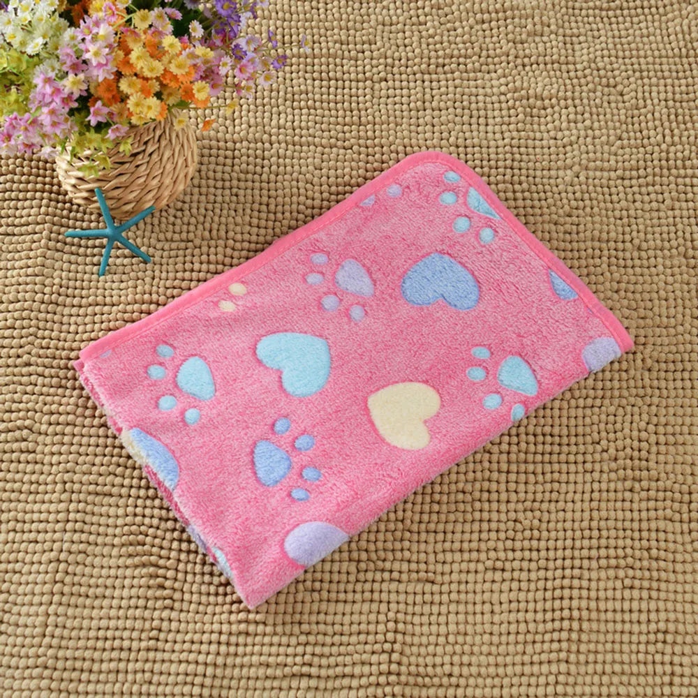 Dog Bed Blanket Bed Mat Soft Fleece Cat Blanket Cute Printed Pet Travel Mat Breathable Cozy Warm Blankets for Small Medium Dogs