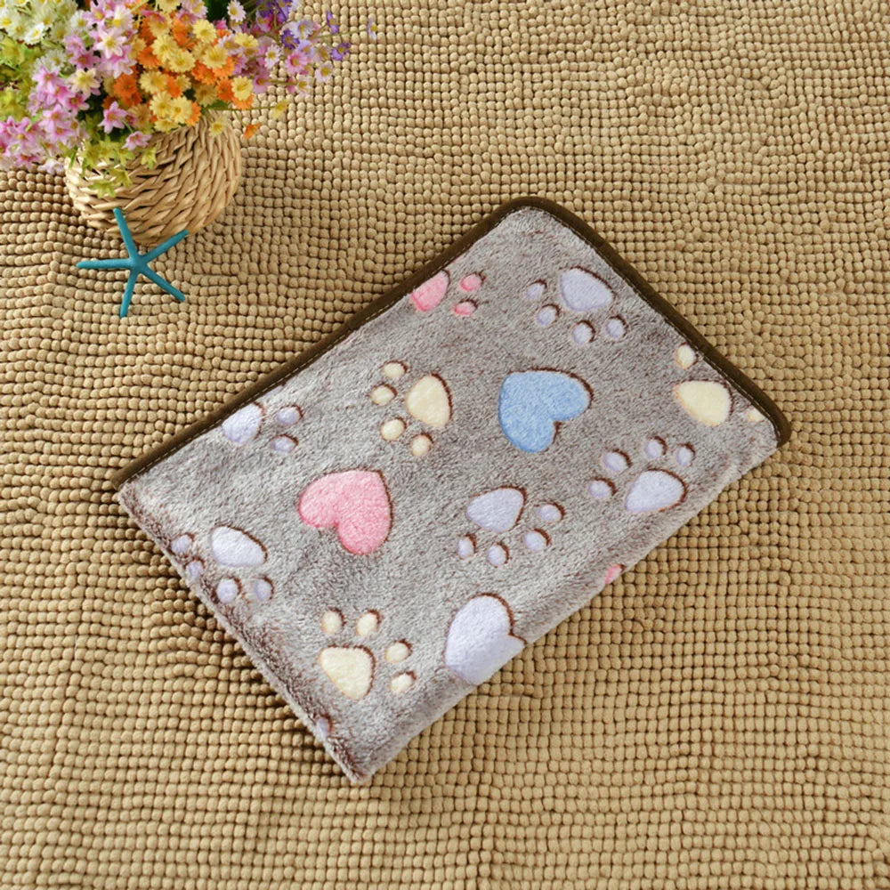 Dog Bed Blanket Bed Mat Soft Fleece Cat Blanket Cute Printed Pet Travel Mat Breathable Cozy Warm Blankets for Small Medium Dogs