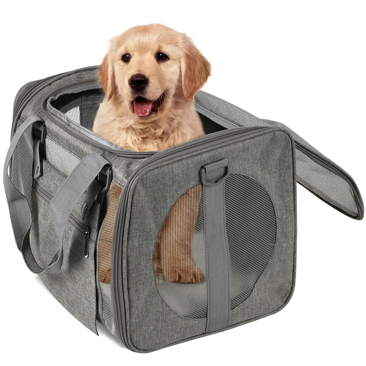 Portable Large-Capacity Foldable Pet Travel Bag Soft-Sided Perfect for Dog and Cat Carrier Backpack for Outgoing Transport