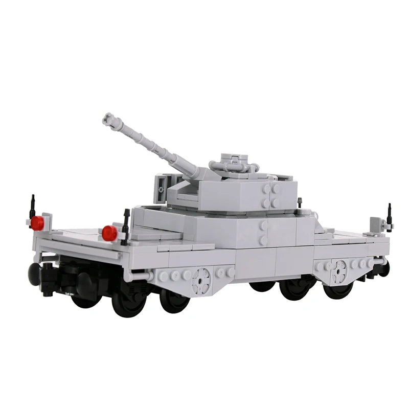 2025 New MOC City Creative Idea Train Artillery vehicle tank destroyer Building Block Bricks Kids DIY High-tech Creative Toys