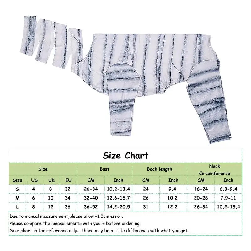 Dog Halloween Costumes Mummy Skeleton Halloween Costume Pet Cosplay Costume Funny Halloween Cat Clothes Reusable Dog Halloween