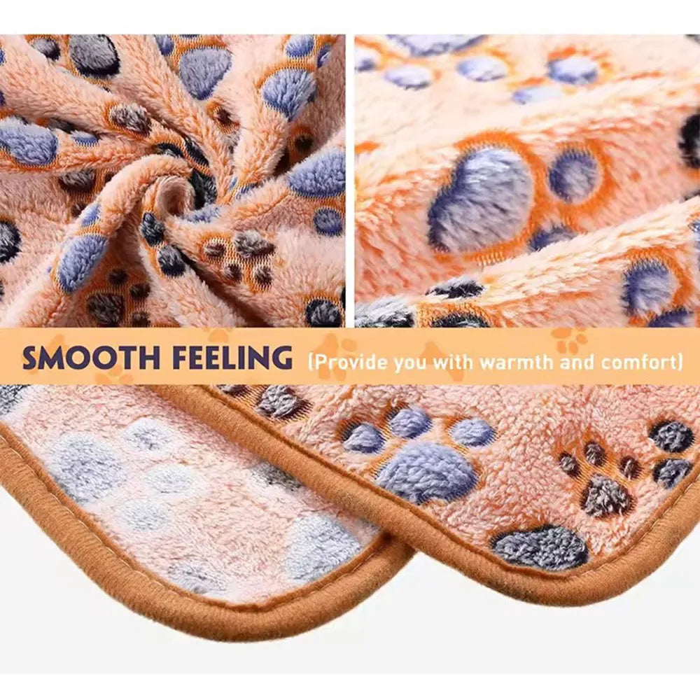 Dog Bed Blanket Bed Mat Soft Fleece Cat Blanket Cute Printed Pet Travel Mat Breathable Cozy Warm Blankets for Small Medium Dogs