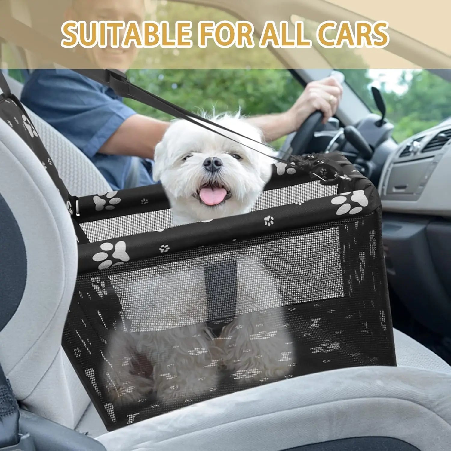 Cat Carriers Bags Travel Accessories Pet Dog Seat, Foldable Dog Car Booster Seat Waterproof Breathable Oxford Travel Bag Puppies