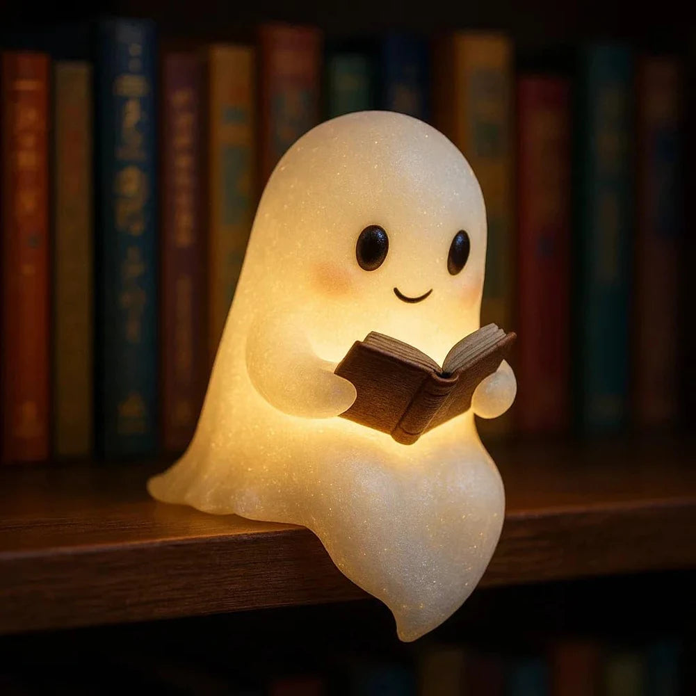 Ghost Reading Book Lamp Halloween Ghost Night Light Ghost Reading Night Light for Book Lovers