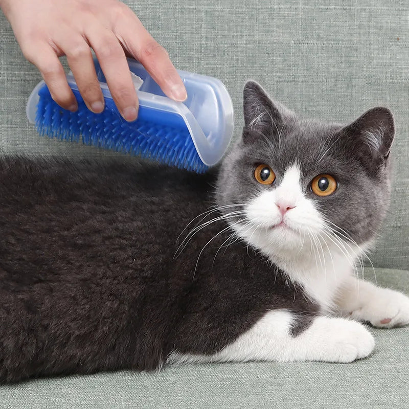Cat Brush Comb Cat Toy with Catnip Cat Wall Brush Corner Cat Scratcher Massage Self Groomer Comb Pet Brush Corner cat scrubber