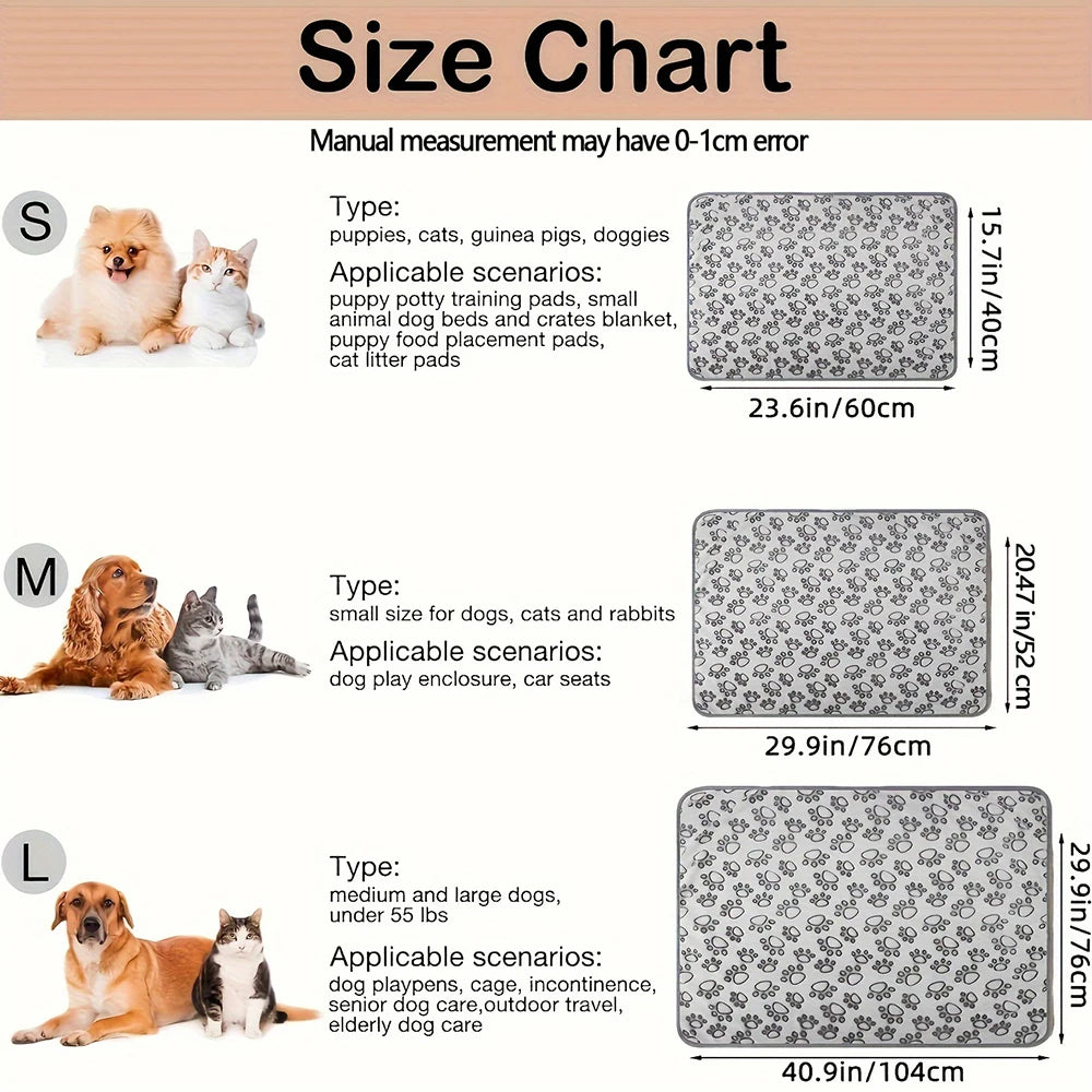 Soft Fluffy Pet Blanket Cute Paw Printed Pet Mat Warm and Comfortable Puppy Bed Mat Breathable Blanket Cover for Cats Small Dogs