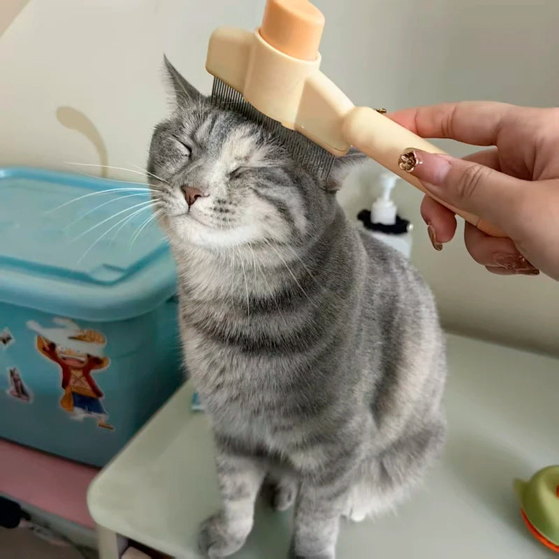 One-Click Hair Removal Comb Pet Hair Remover One Button Dogs Brush Self-cleaning Cat Brush Pet Grooming Brush Massage Comb