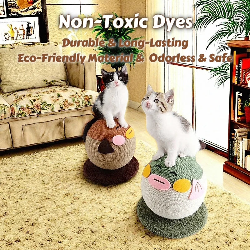 Pufferfish Scratching Ball Cat Toy – Self-Play Textured Surface with Grippy Fibers Solo Entertainment Pet Interactive Toys