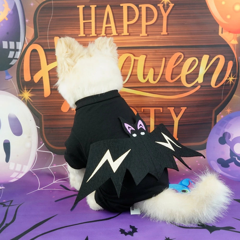 Funny Halloween Costume for Cat and Dog Cartoon Bat Stand Four Legged Jumpsuit Small and Medium-sized Dog Pet Clothing