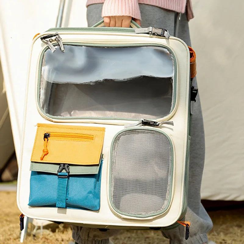 Cats Travel Bag Portable Out Pet Trolley Suitcase Universal Small Dogs Bag Cat Backpack Detachable Pet Supplies