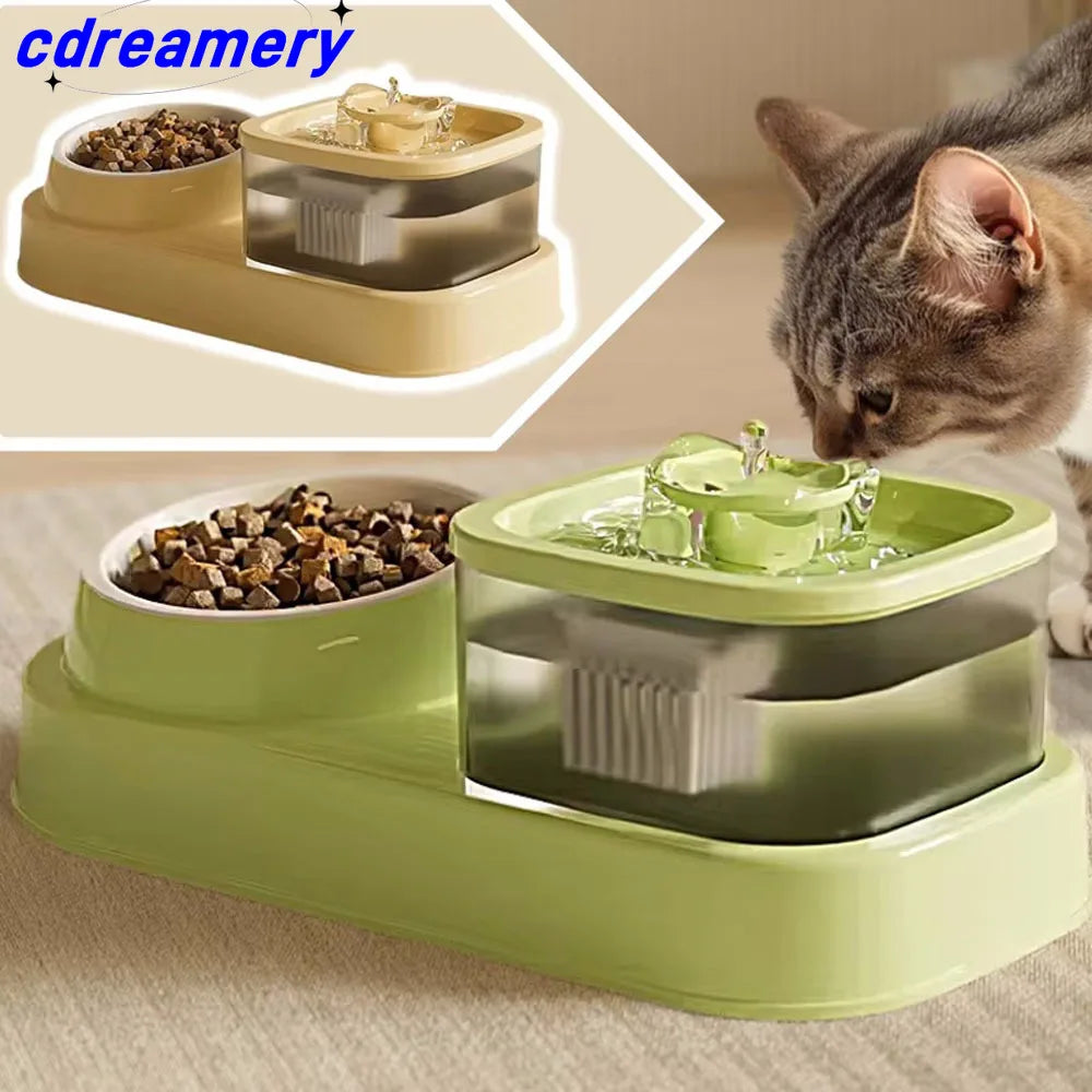 CDY Pets Water Fountain Auto Filter USB Electric Mute Drinker Bowl 2-in-1 Recirculate Filtring Drinker for Cats Water Dispenser