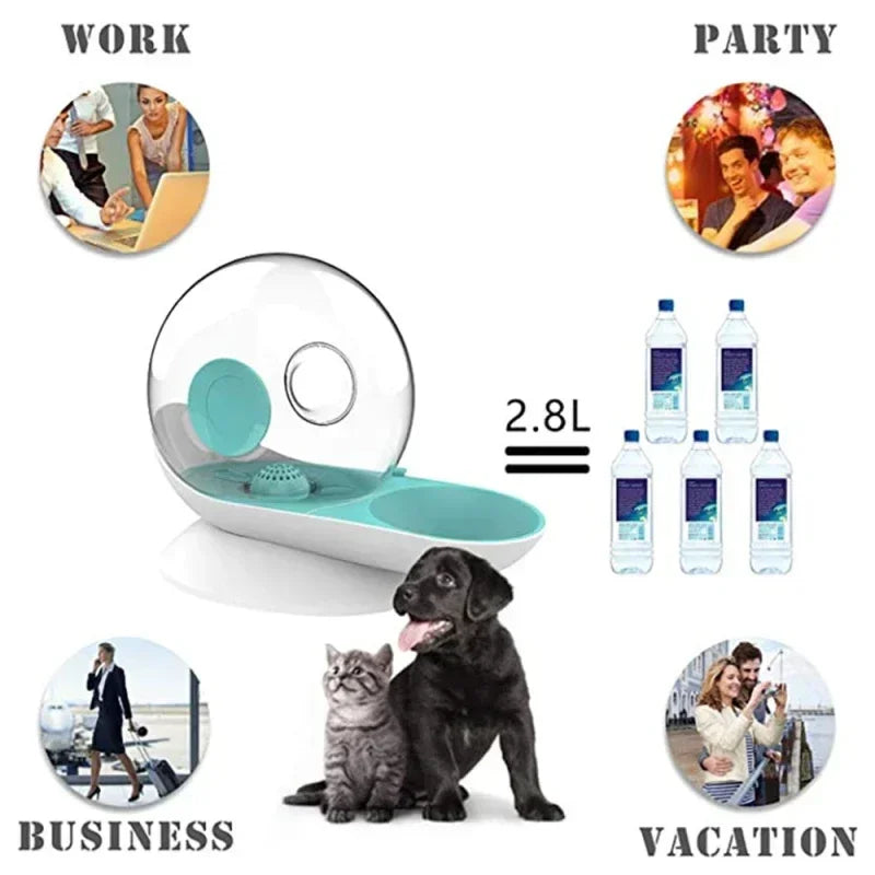 2.8L Automatic Cat Water Dispenser Dog Snail Drinking Bowl Large-capacity Filter Kitten Drinker No Electricity Pet Accessories