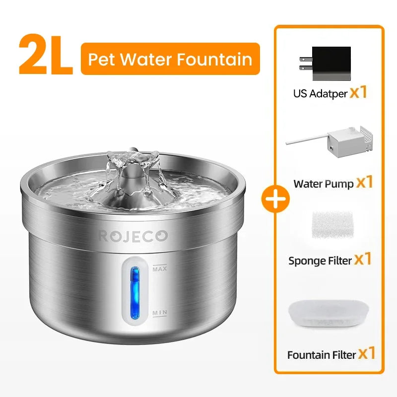 Stainless Steel Pet Drinking Fountain Automatic Cat Water Fountain Smart Pet Water Dispenser for Dog Cat Drinking Supply