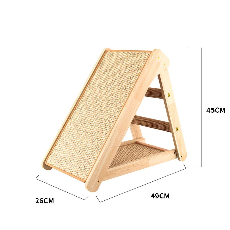 Wooden Cat Scratcher Cat Scratching Post Sisal Wear-resistant Cats Kitten Scratching Grinding Paws Toys Furniture Protector