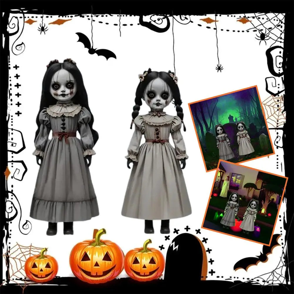 2pcs Halloween Ghost Doll Ground Insertion Decoration Horror Style Outdoor Courtyard Logo Decoration