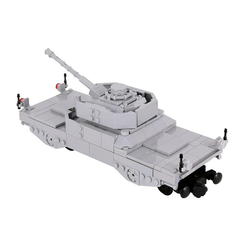2025 New MOC City Creative Idea Train Artillery vehicle tank destroyer Building Block Bricks Kids DIY High-tech Creative Toys