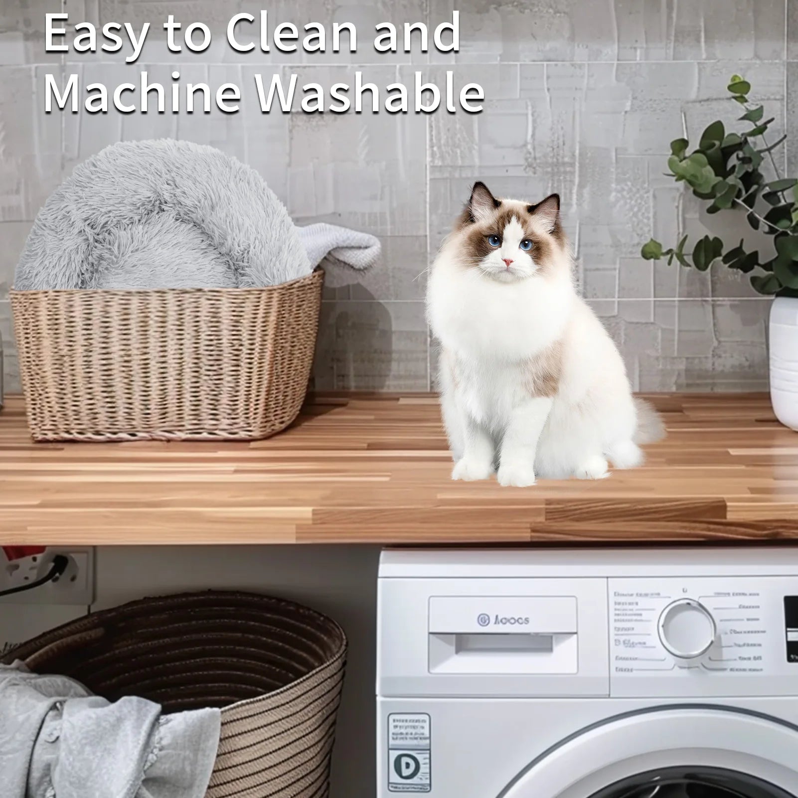 50cm Round Pet Bed for Large Dog Bed Super Soft Cat Bed Long Plush Dog House for Medium Dog House Winter Warm Sleeping Mats