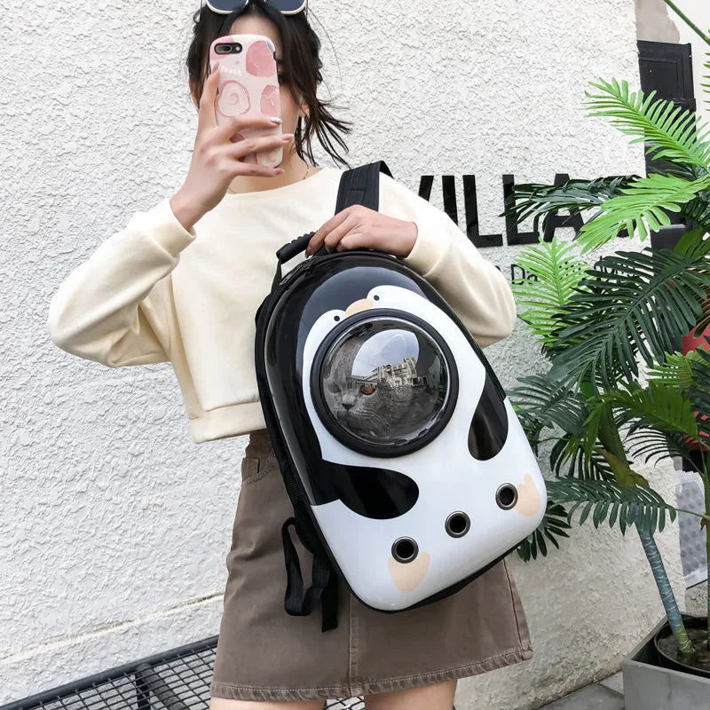 Outdoor Travel Puppy Cat Backpack Carrier Bag Breathable Pet Space Capsule Mascotas Supplies for Cats Goats transporter dla kota