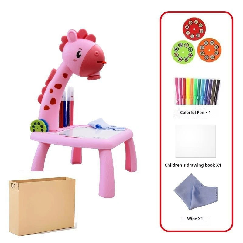 Children led projector drawing table Multifunctional  toy painting set table educational board learning tools painting toys