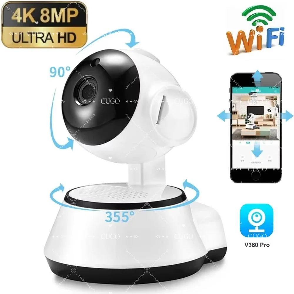 8MP 4K IP Camera Wireless Intelligent Auto Tracking of Human Surveillance Camera HD Cloud Smart Home CCTV Network Wifi Camera