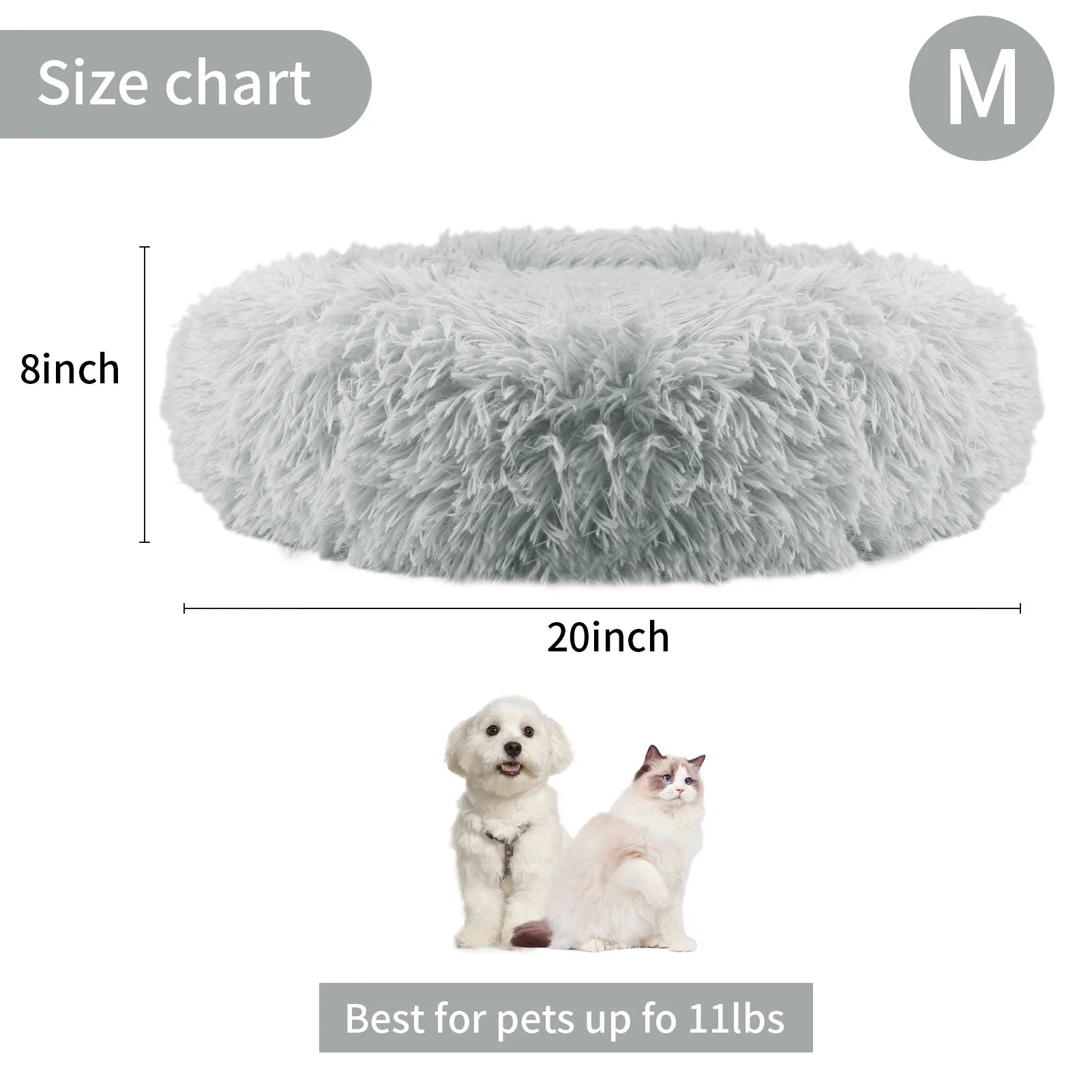 50cm Round Pet Bed for Large Dog Bed Super Soft Cat Bed Long Plush Dog House for Medium Dog House Winter Warm Sleeping Mats