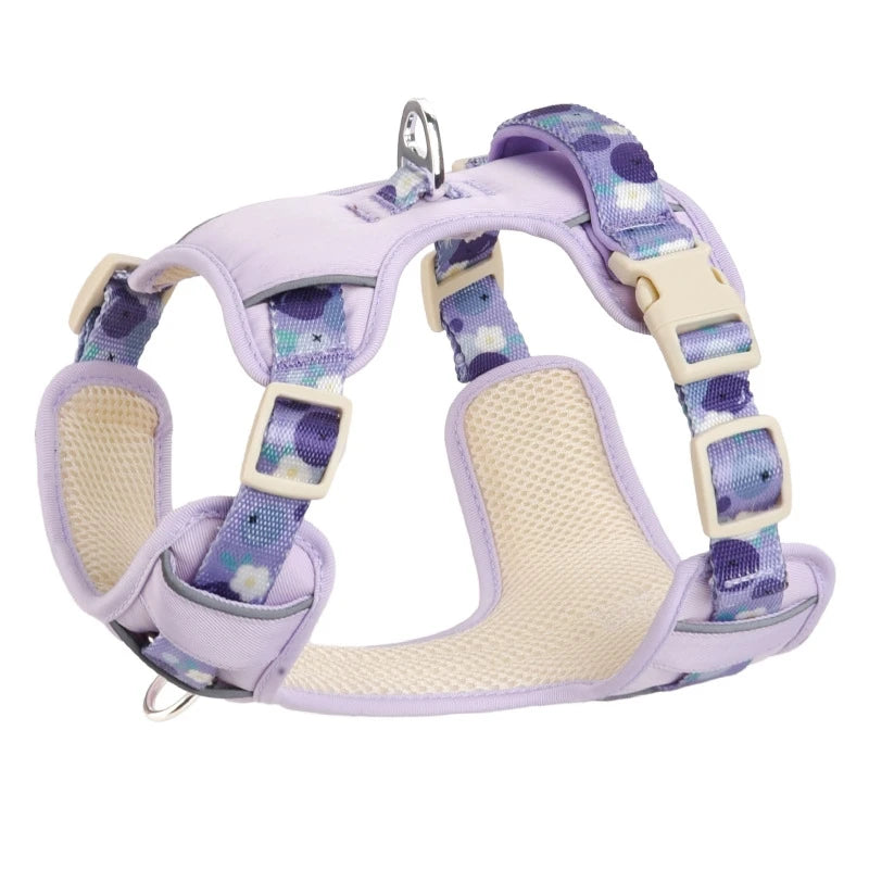 Adjustable Dog Summer Vest Style Pet Harness Breathable Dog Walking Leash With Reflective Strap For Puppy Dog Outdoor Supplies