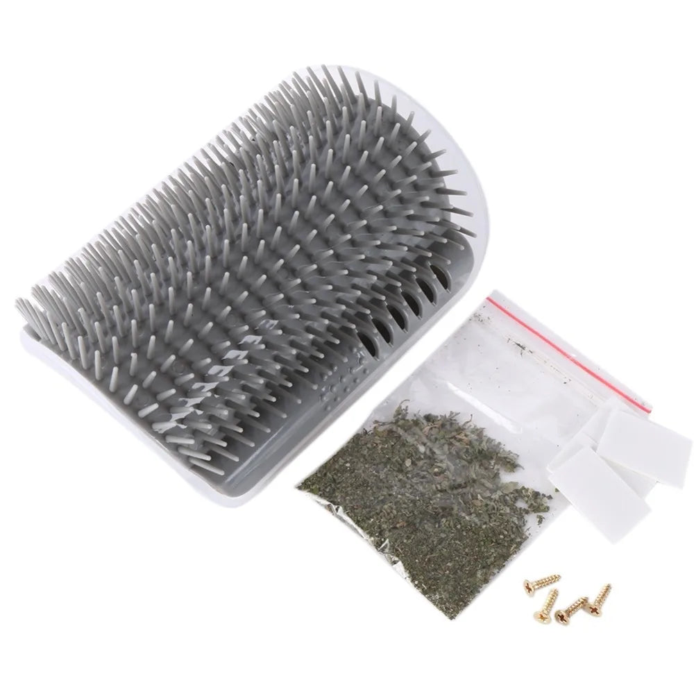 Cat Brush Comb Cat Toy with Catnip Cat Wall Brush Corner Cat Scratcher Massage Self Groomer Comb Pet Brush Corner cat scrubber