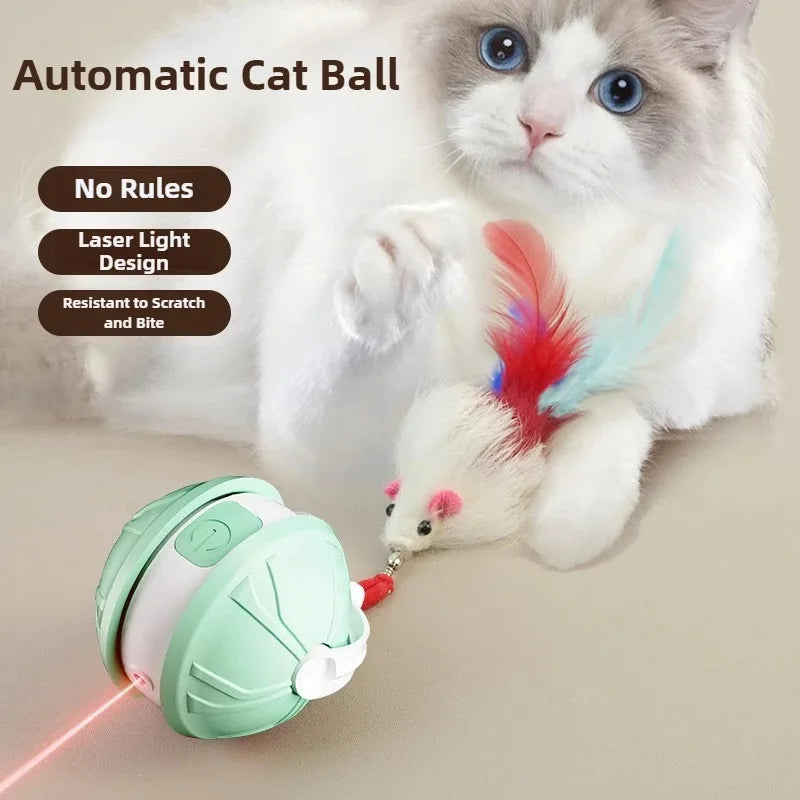 Automatic Smart Laser Ball Cat Toy Electric Rolling Interactive Self Play Pet Toy for Indoor Kittens Durable Entertainment Use
