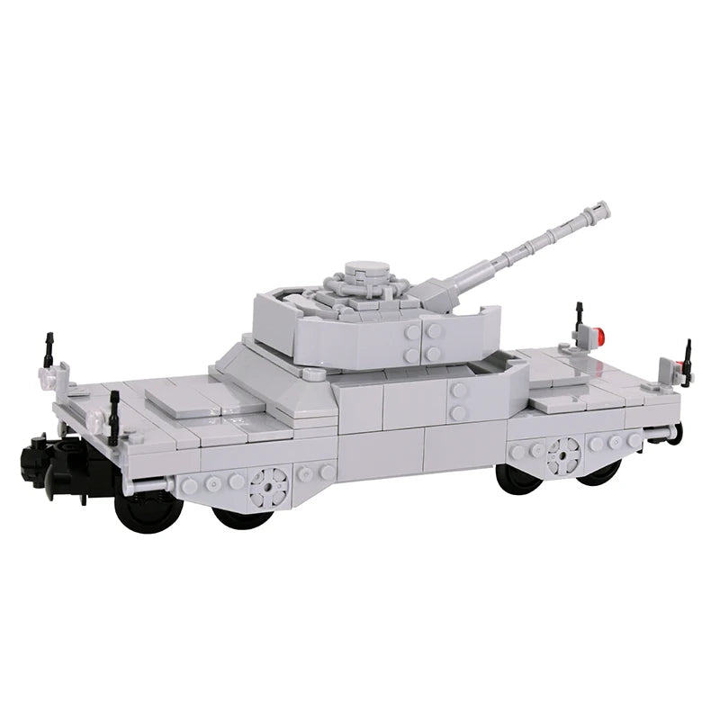 2025 New MOC City Creative Idea Train Artillery vehicle tank destroyer Building Block Bricks Kids DIY High-tech Creative Toys