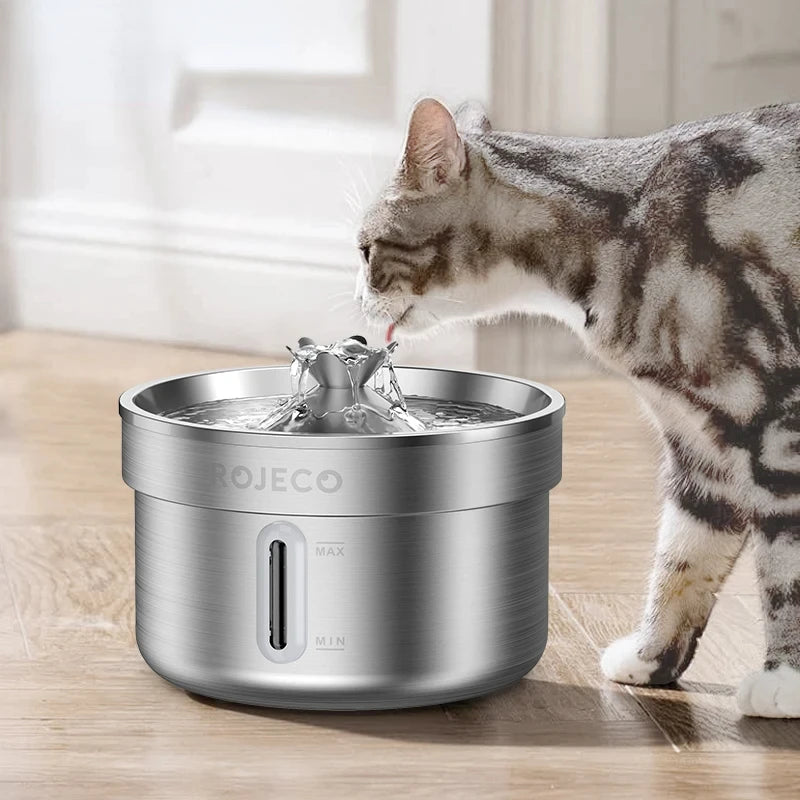 Stainless Steel Pet Drinking Fountain Automatic Cat Water Fountain Smart Pet Water Dispenser for Dog Cat Drinking Supply