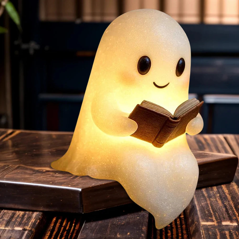 Ghost Reading Book Lamp Halloween Ghost Night Light Ghost Reading Night Light for Book Lovers