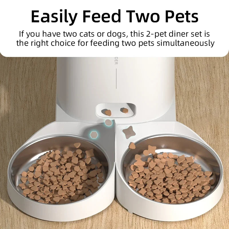 Stainless Steel Single & Double Bowl Accessories For 4L Automatic Pet Feeder Cat Food Dispenser Without Pet Feeder