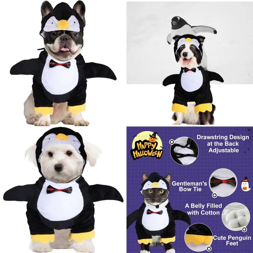 DELIFUR Dog Halloween Penguin Costume - Adorable Pet Clothes Animal Cosplay Halloween Cat Costume for Small and Medium Dogs Holi
