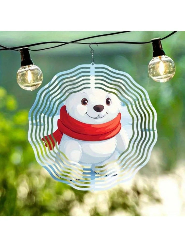 Glacier Polar Bear Wind Chime,Outdoor Decor,Xmas/Halloween Gift,Woman Gift