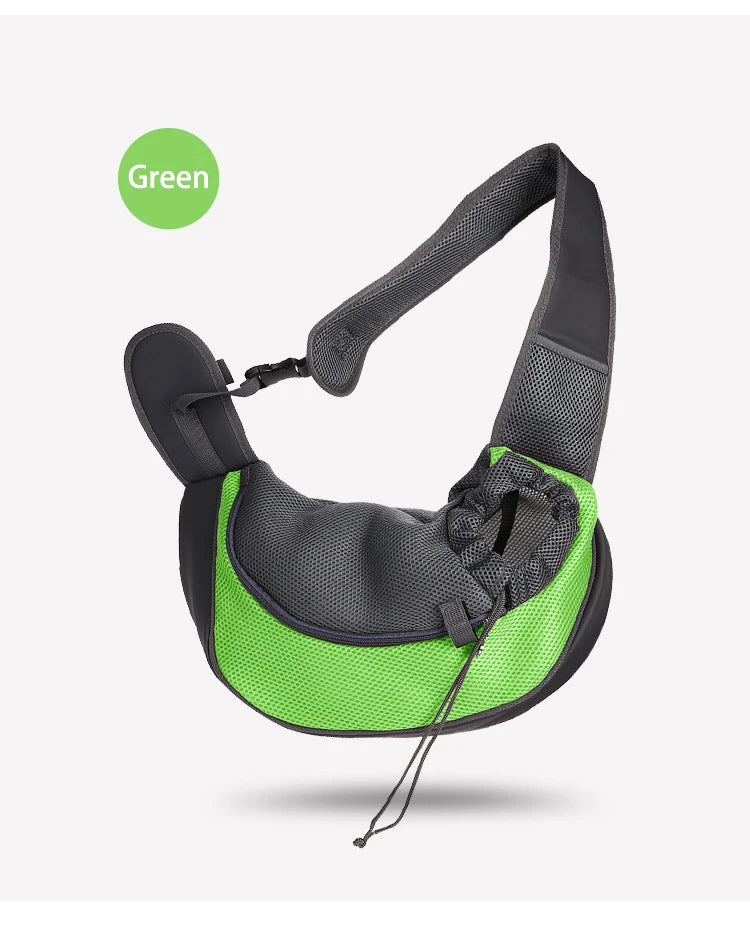 Dog Sling Carrier for Small Dogs/Cats Up to 10LB, Breathable Mesh Adjustable Strap - Hands-Free Pet Carrier for Travel, Walking