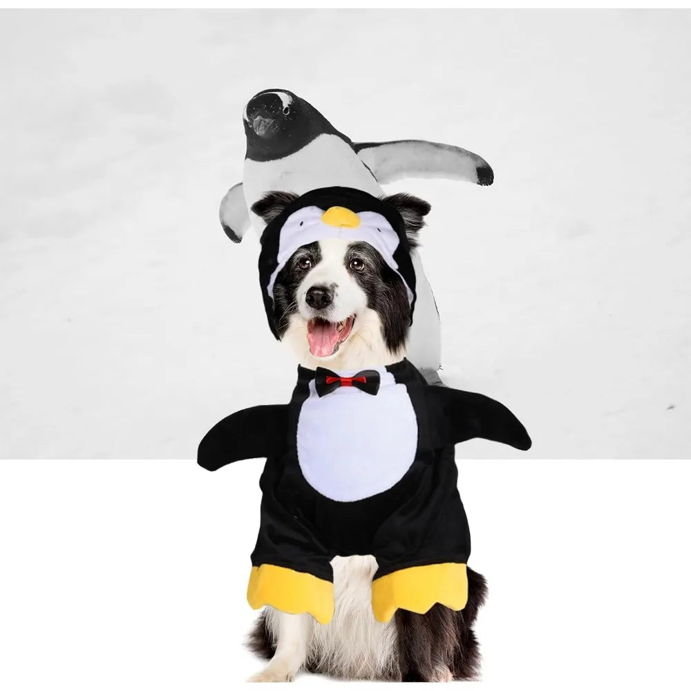 DELIFUR Dog Halloween Penguin Costume - Adorable Pet Clothes Animal Cosplay Halloween Cat Costume for Small and Medium Dogs Holi
