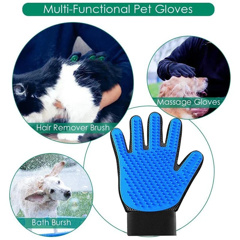 Pet Grooming Kit  Dog Cat Rabbit  2 Sided Grooming Brush Bath Cleaning Glove De-Shedding De-Matting Pet Hair Grooming Knife