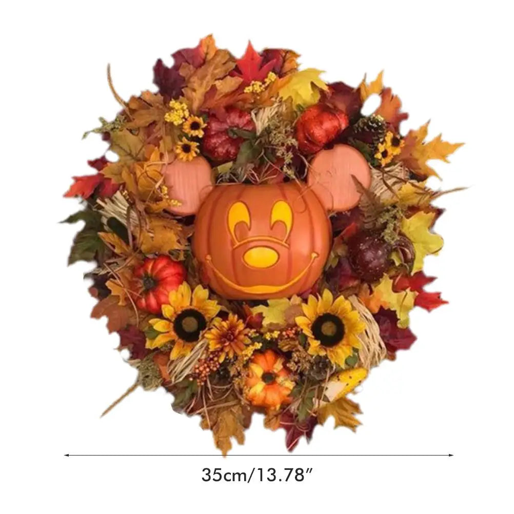 Halloween Garland Decor Artificial Maple Leaf Garland Window Door Hanging Wreath for Halloween Decoration Ornaments