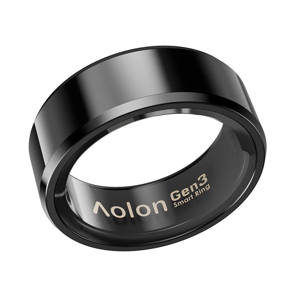 Aolon Gen3 Smart Ring Men Women Military Grade Titanium Steel Shell Health Monitoring IP68 & 3ATM Waterproof Multi-sport Modes