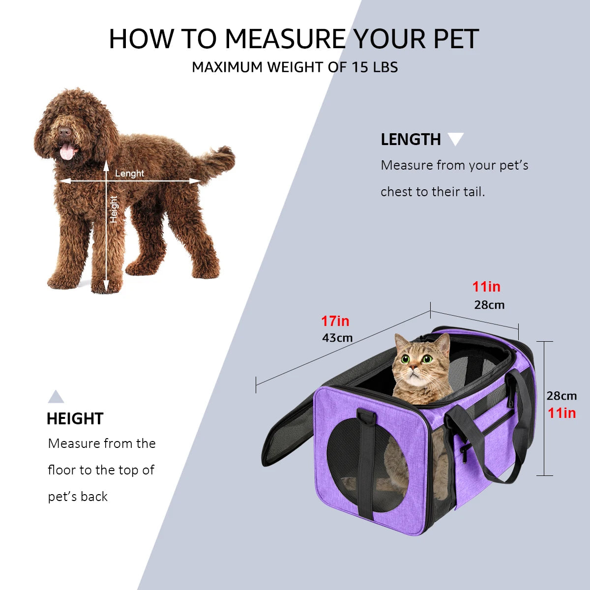 Portable Large-Capacity Foldable Pet Travel Bag Soft-Sided Perfect for Dog and Cat Carrier Backpack for Outgoing Transport