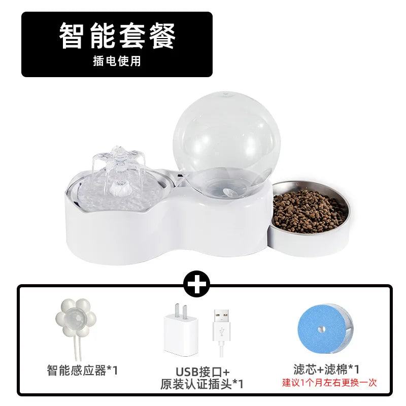 New intelligent automatic circulation cat water dispenser, pet water dispenser, integrated water and feeding system