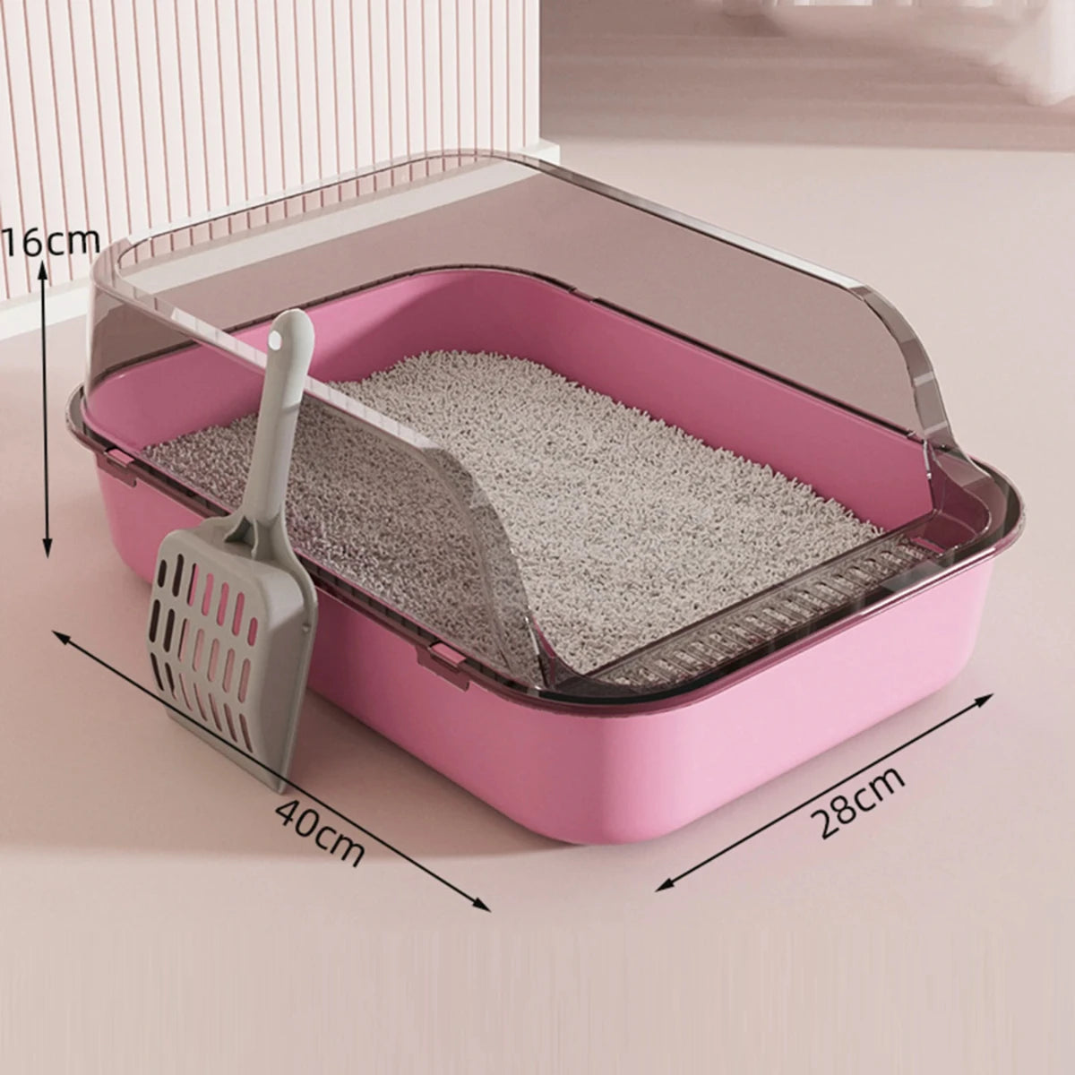 Open Top Cat Litter Box Kitty Litter Pan Anti Splashing Heighten Large Kitten Potty Toilet  Small Animals Rabbit Indoor Cats