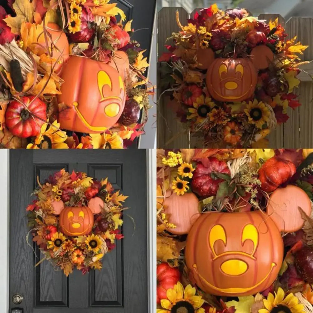 Halloween Garland Decor Artificial Maple Leaf Garland Window Door Hanging Wreath for Halloween Decoration Ornaments