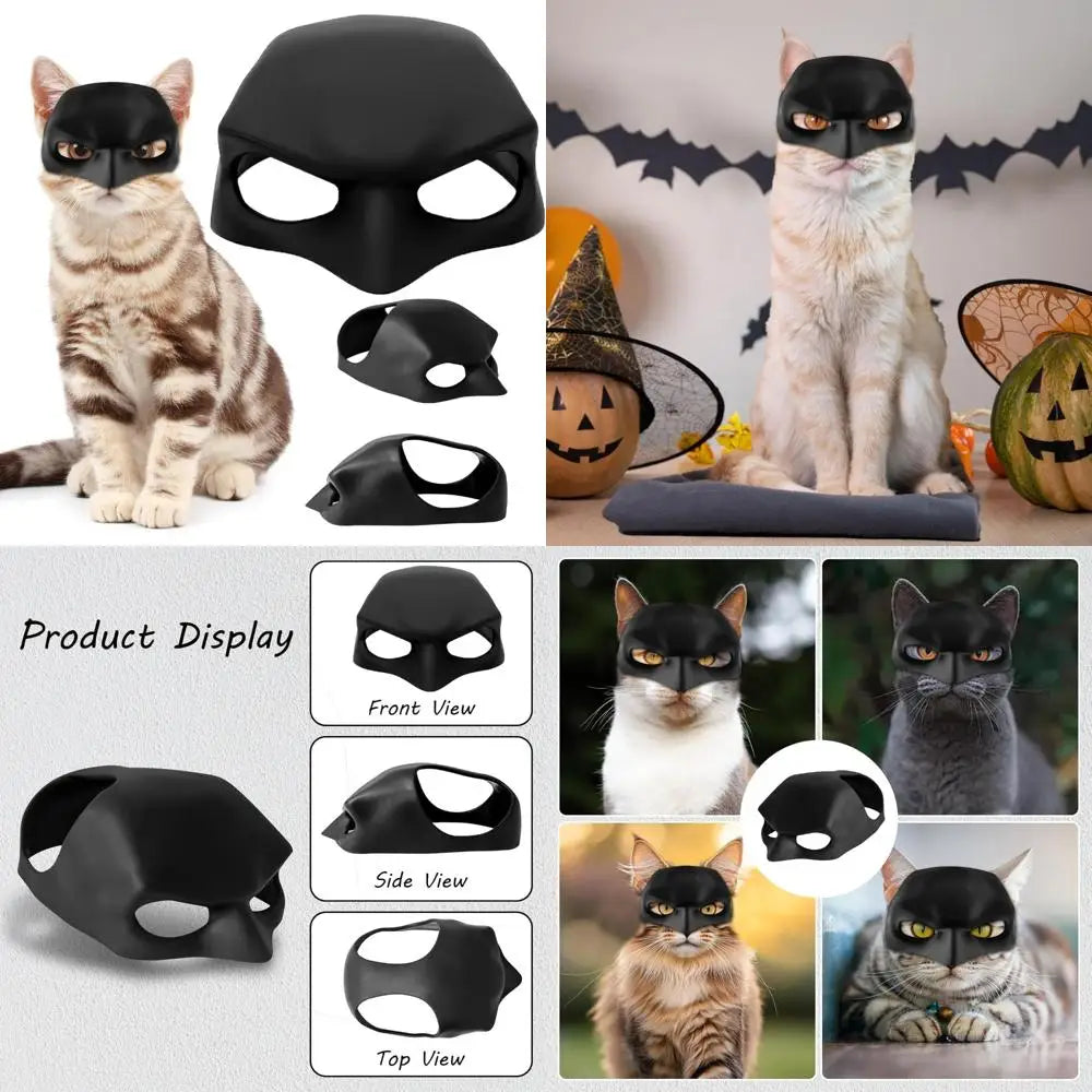 Cat Mask Cosplay, Halloween Cat Bat Mask, Funny Costumes Accessories for Cats, Bat Cat Cosplay Apparel (Large)