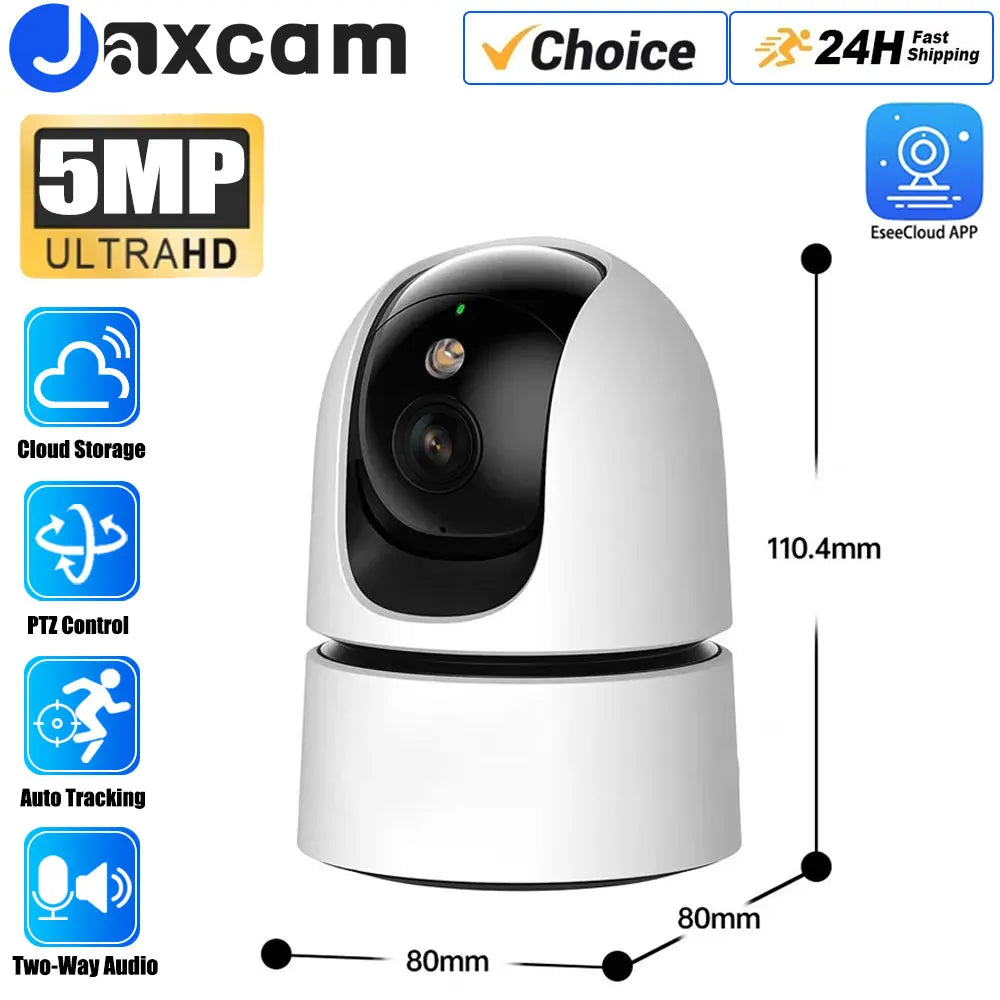 Indoor Auto Tracking Pet Detection Smart WIFI IP 5MP Camera 10X PTZ Zoom Color Night Vision PT Surveillance Cameras