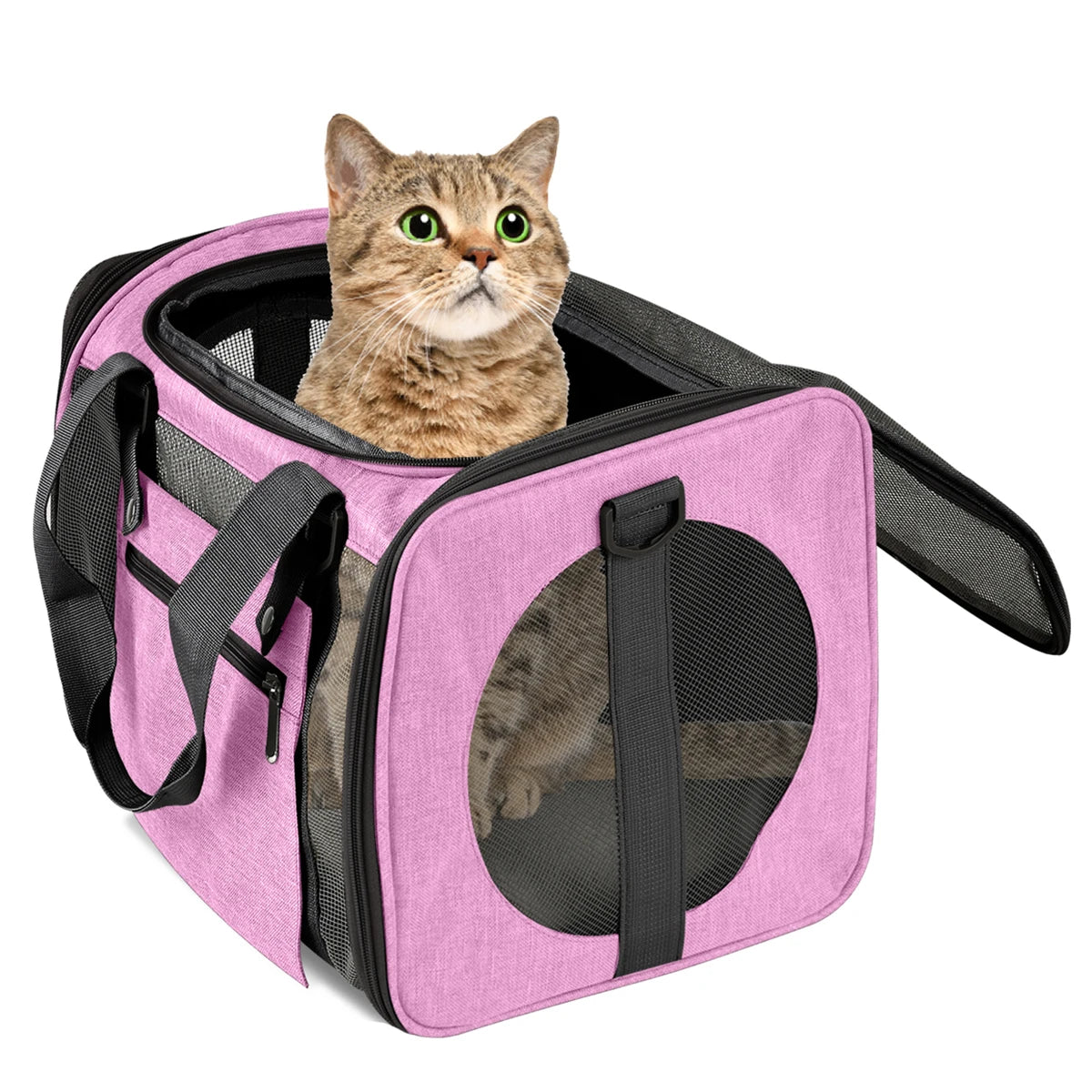 Portable Large-Capacity Foldable Pet Travel Bag Soft-Sided Perfect for Dog and Cat Carrier Backpack for Outgoing Transport